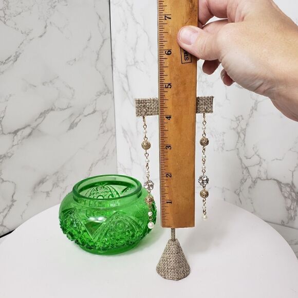 LONG DANGLING LEVERBACK EARRINGS - Picture 5 of 6